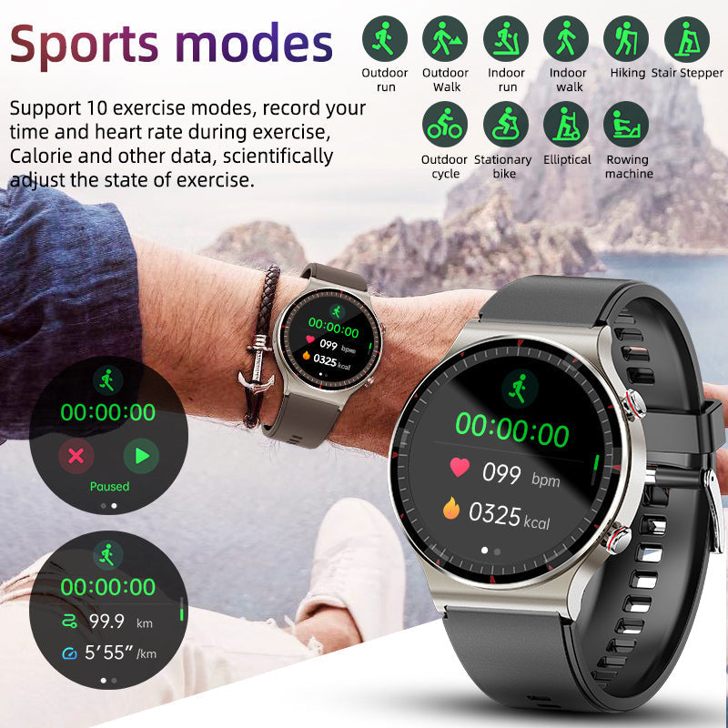 Ripob | Medizinische EKG Smartwatch | CFDA-zertifiziert | 512Hz Hochpräzisions-Biosensor | SpO2- und Herzfrequenzüberwachung | KI-gestützte Atemanalyse | IP67 wasserdicht