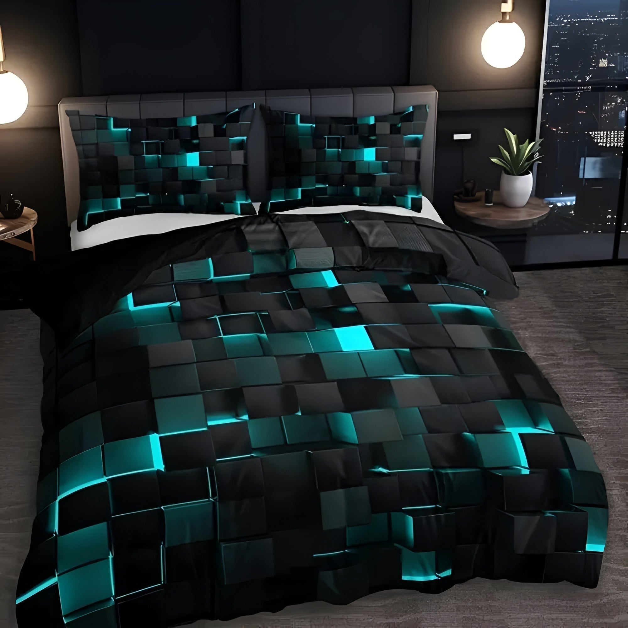 3D Bettwäsche mit Kissenbezug | Bettlaken für Gamer | Bettdeckenbezug | Neonara