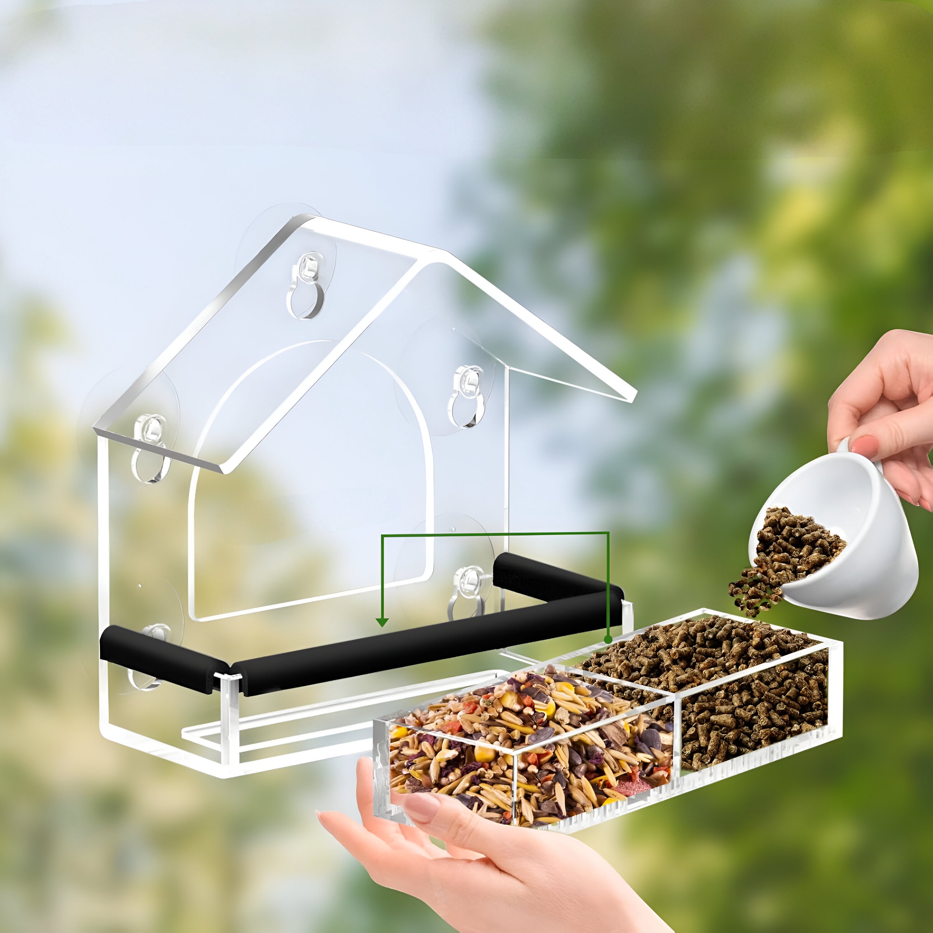 Acryl Vogelhaus Fenster Wetterfest Transparent