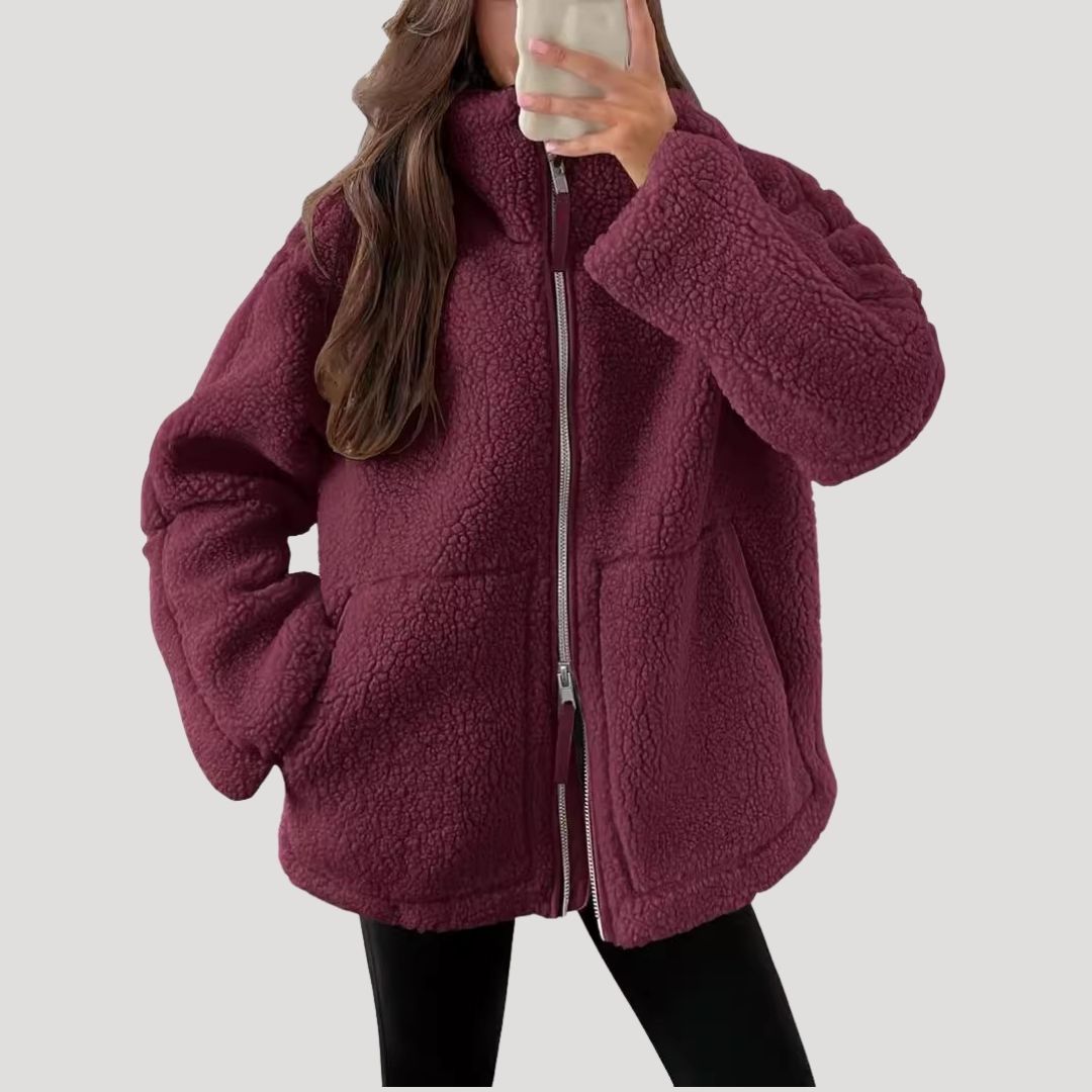Damen Fleece Teddyjacke | Weich, Flauschig und Warm für Wintertage