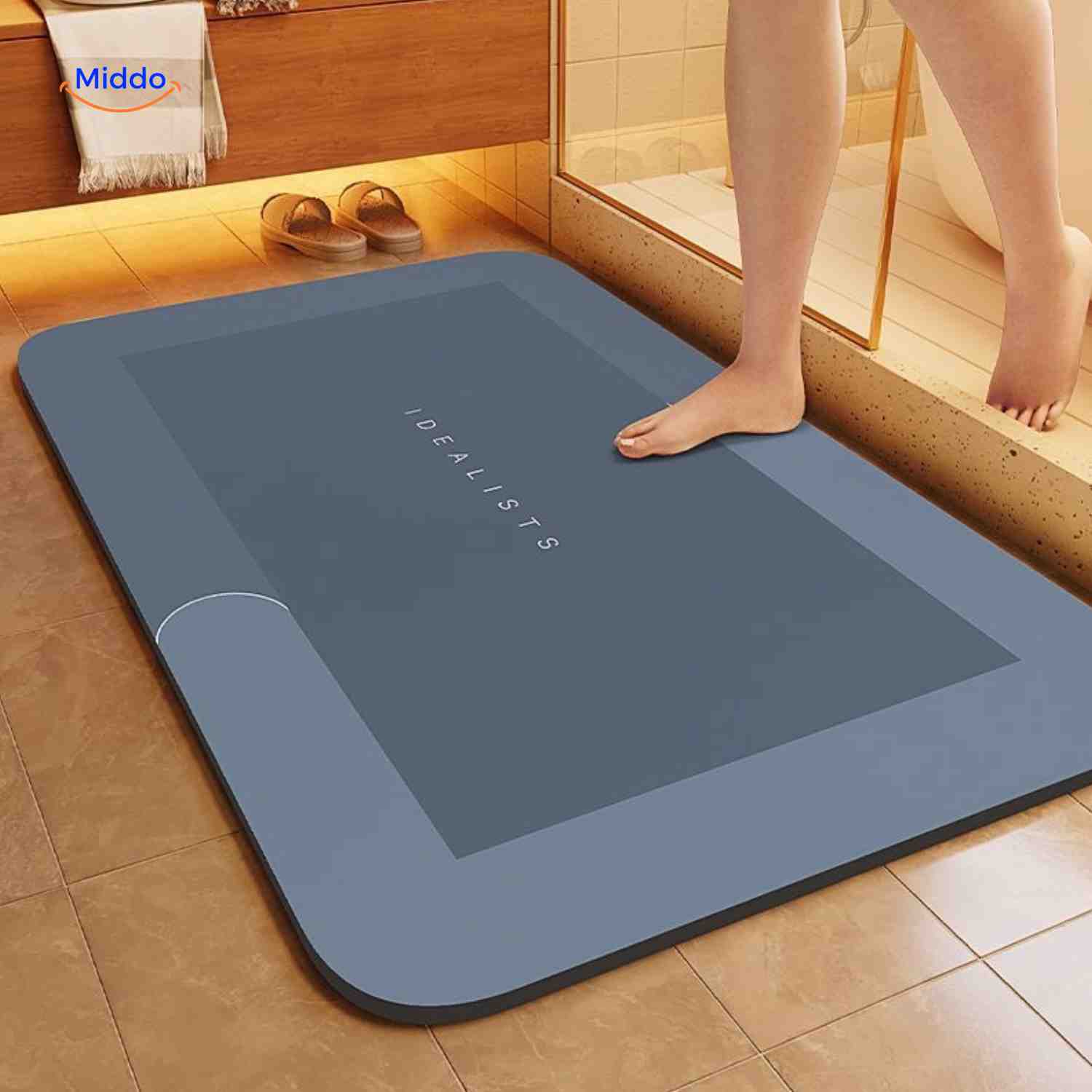 AquaSafe Badmatte | Schnelltrocknend, Rutschfest und Wasserabsorbierend