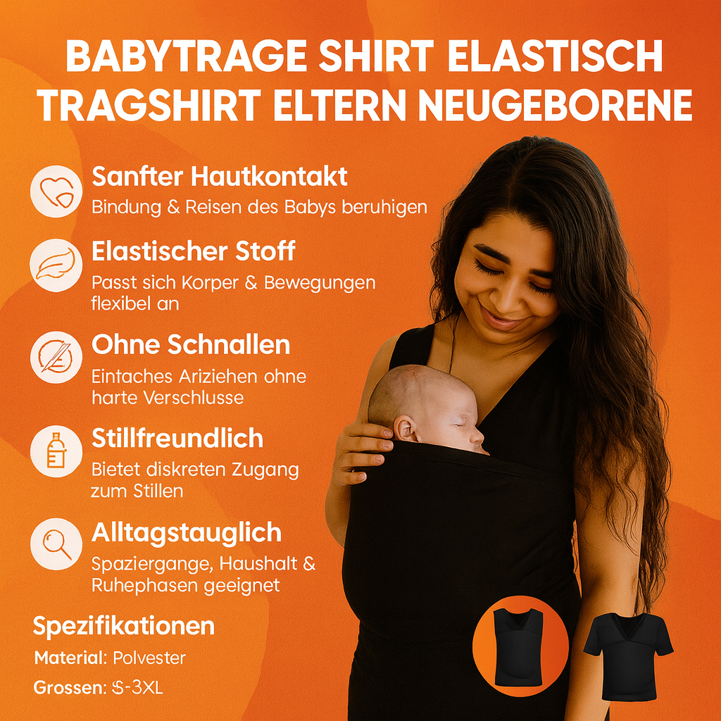 Babytrage-Shirt Elastisches Tragshirt für Eltern mit Neugeborenen