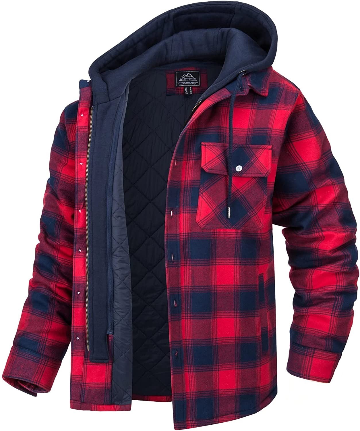 Herren Karierte Kapuzenjacke | Lässig, Warm und Mühelos Stylisch