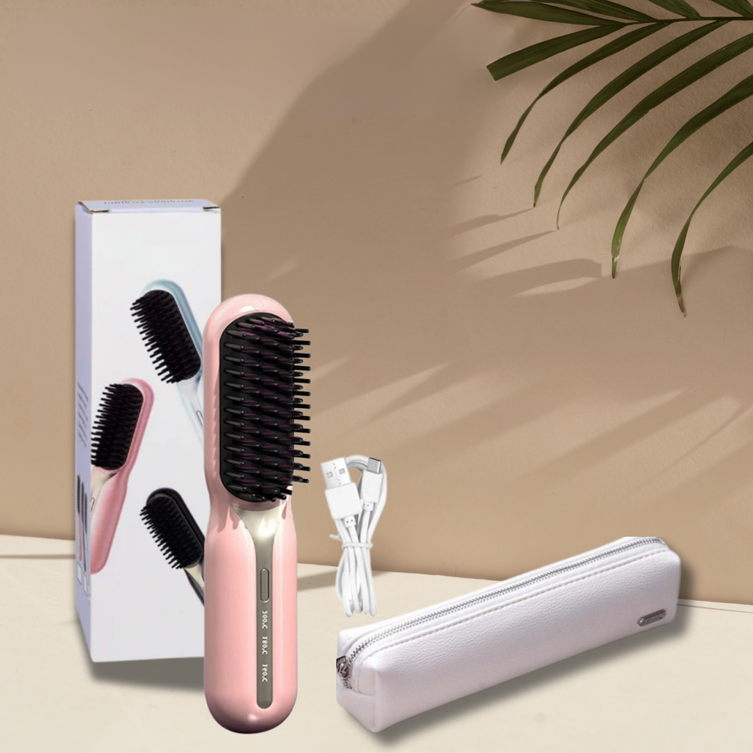 Kabellose Haarstyler-Bürste Reise-freundlich zum Glätten und Locken Aufladbar für Alle Haartypen