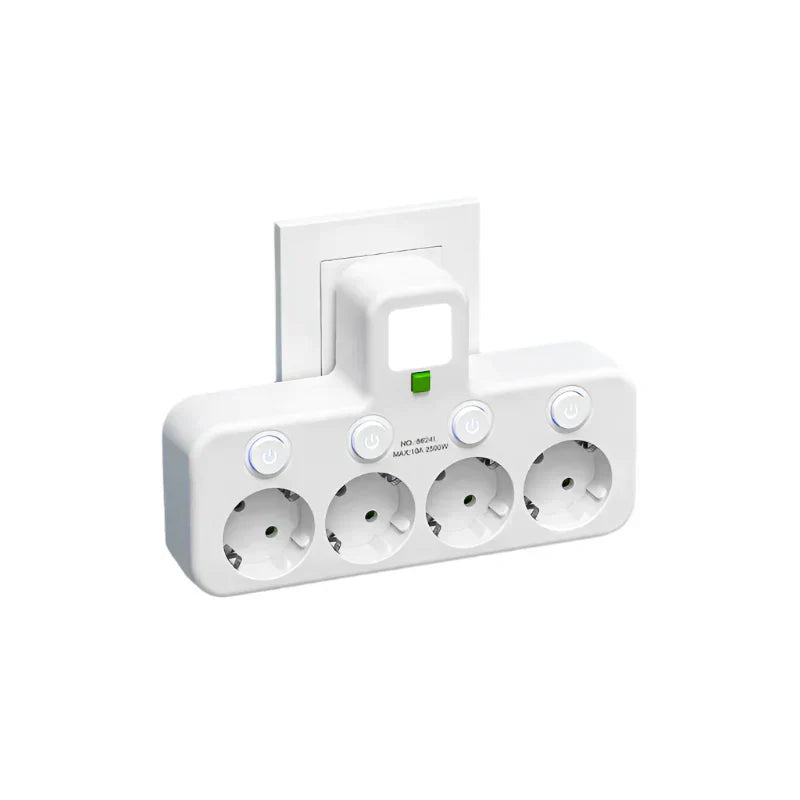 Mehrfachsteckdose VOLTRIQ ProLine | 3–4 Steckplätze + 2× USB & 1× Typ-C | 2500 W | Überspannungsschutz & Kontrollschalter