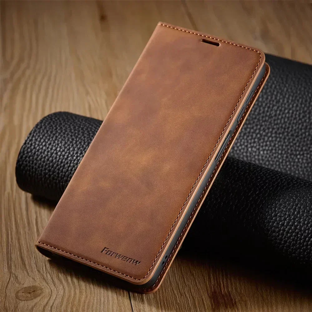 Ripob | Samsung-Hülle: Magnetische Lederhülle für stilvollen Schutz