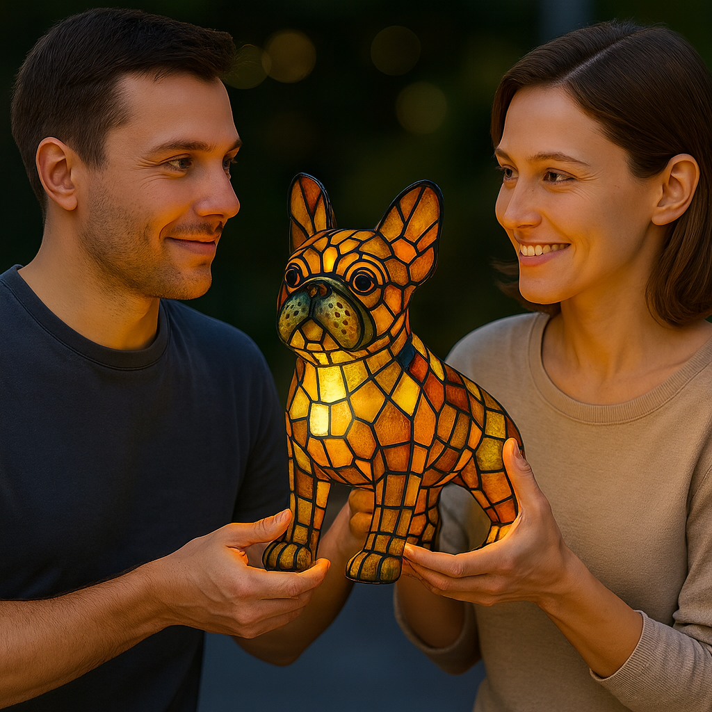 Buntglas Hund Tischlampe Dekorative Tierbeleuchtung