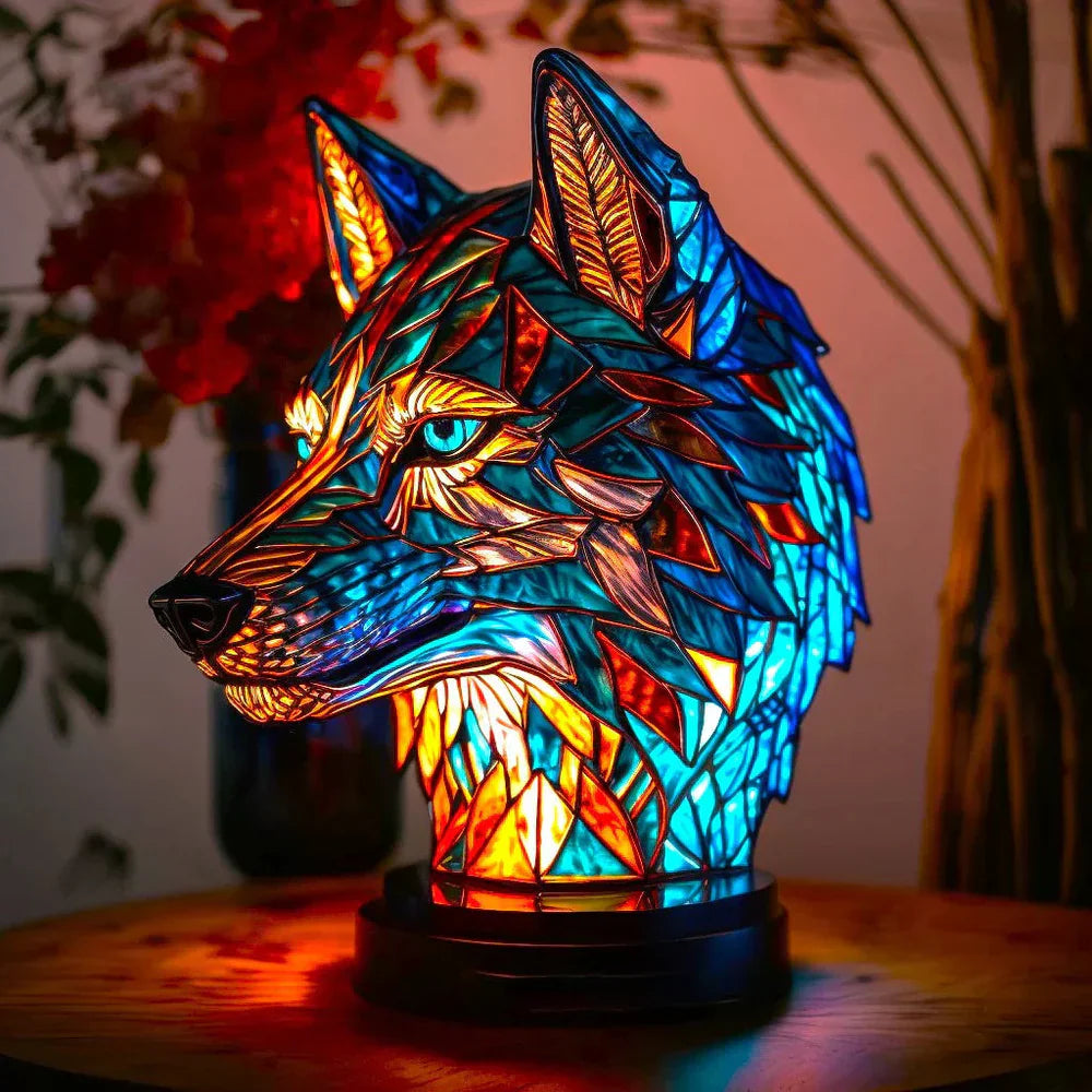 Tischlampe Buntglas Motivlampe Dekoratives Licht Kunst Tierdesign