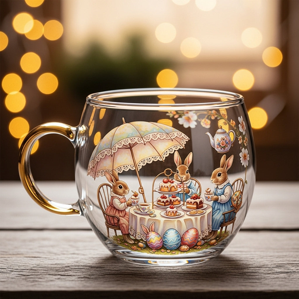 Weihnachtliche Tischdekoration Glasbecher Festliche Wintertasse