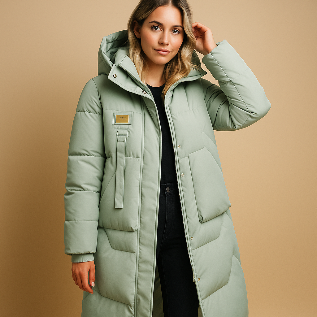 Maßgeschneiderter Wintermantel für Frauen | Elegante Passform & Praktische Taschen