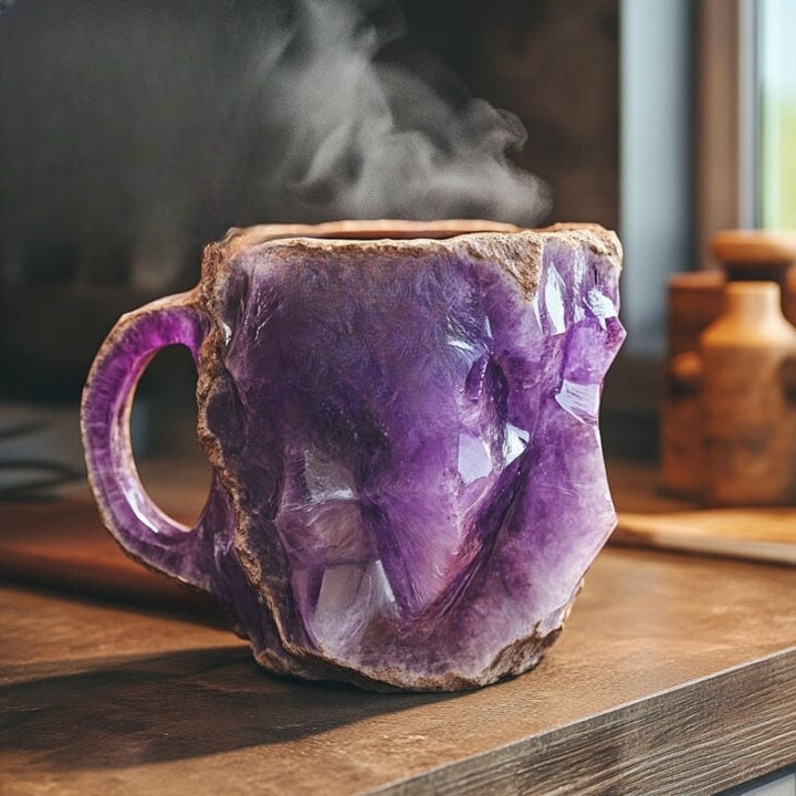 KaffeeTassen GlaceCup | Handgefertigt & Mineral Kristall | Isolierend & Mikrowellengeeignet | 350–450 ml