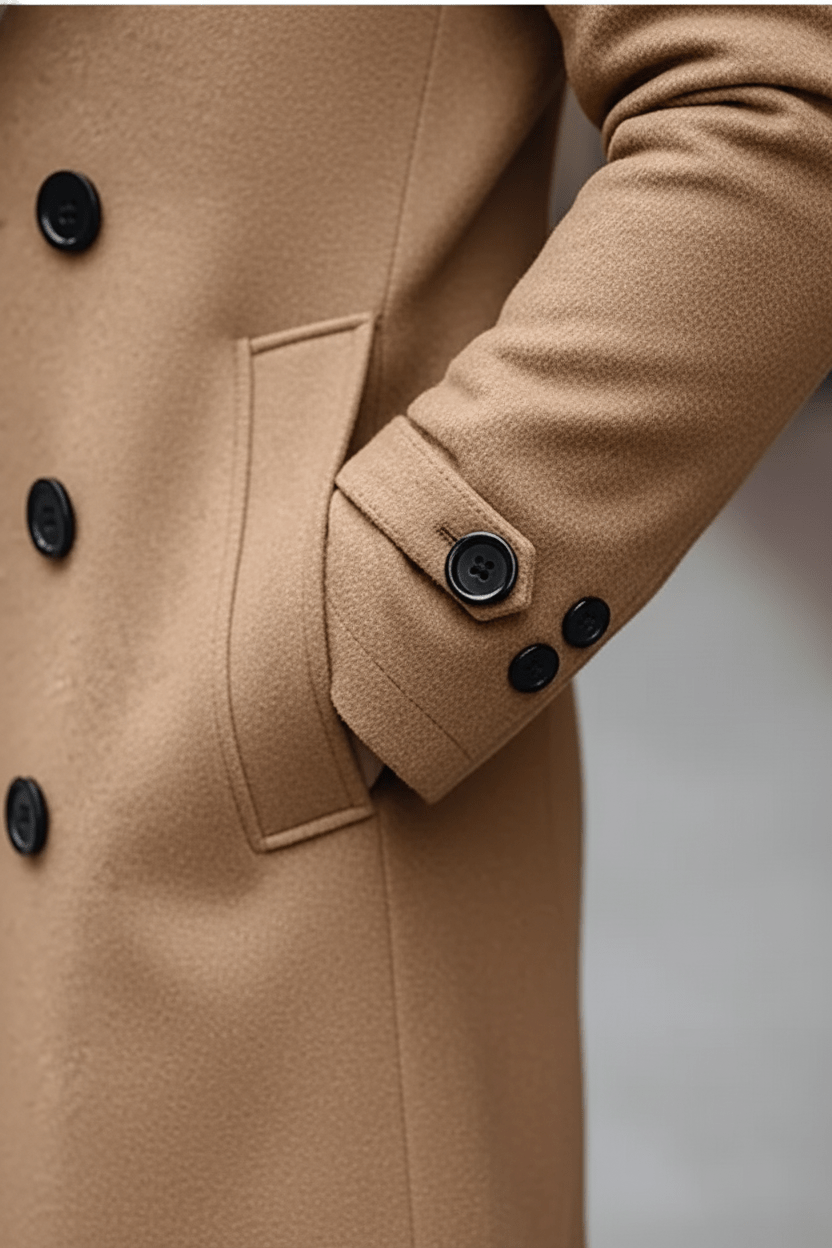 Herren Doppeltknopf-Trenchcoat | Maßgeschneiderte Passform und Raffiniertes Design