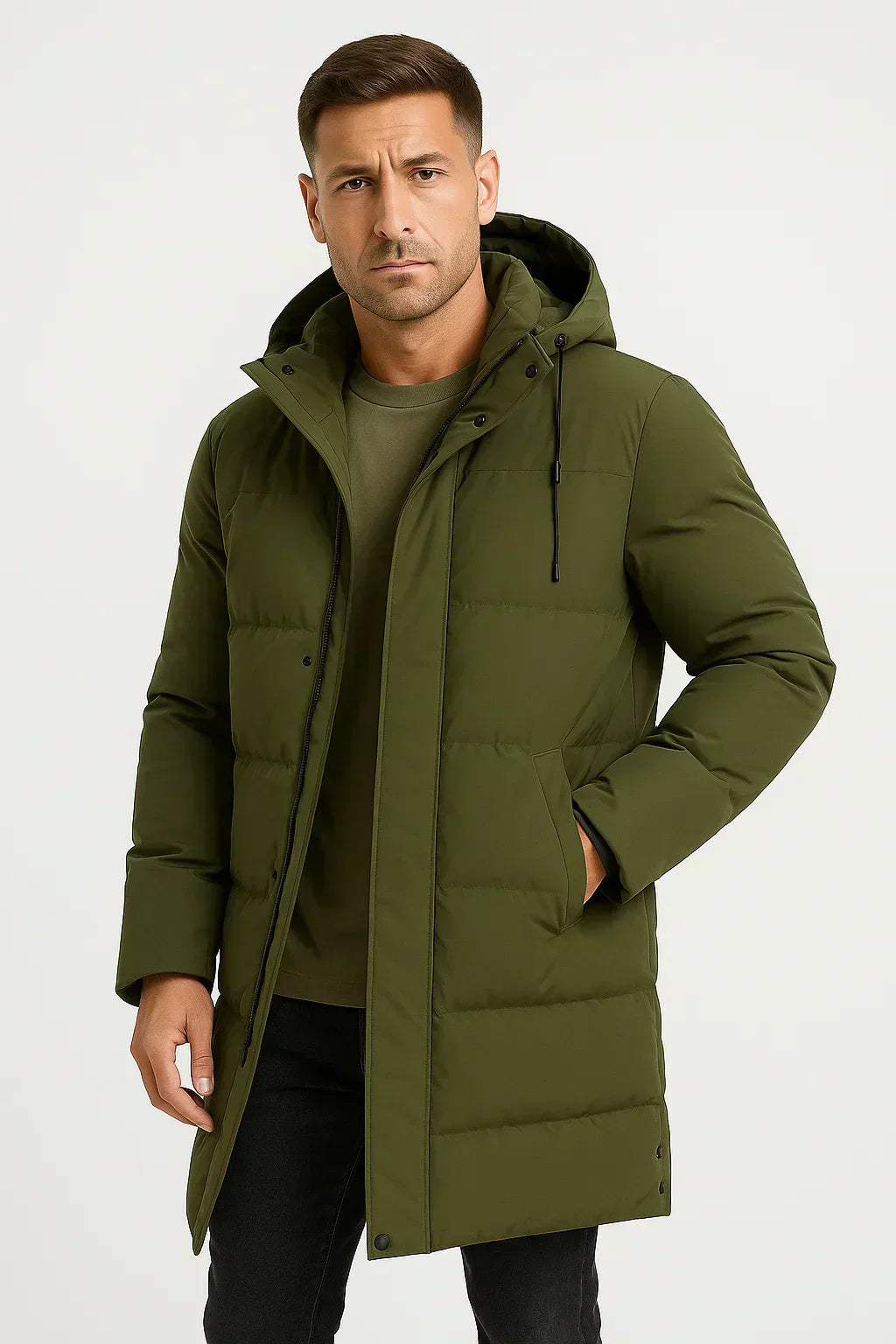 Herren Wasserfester Pufferjacke – Isolierter Wintermantel
