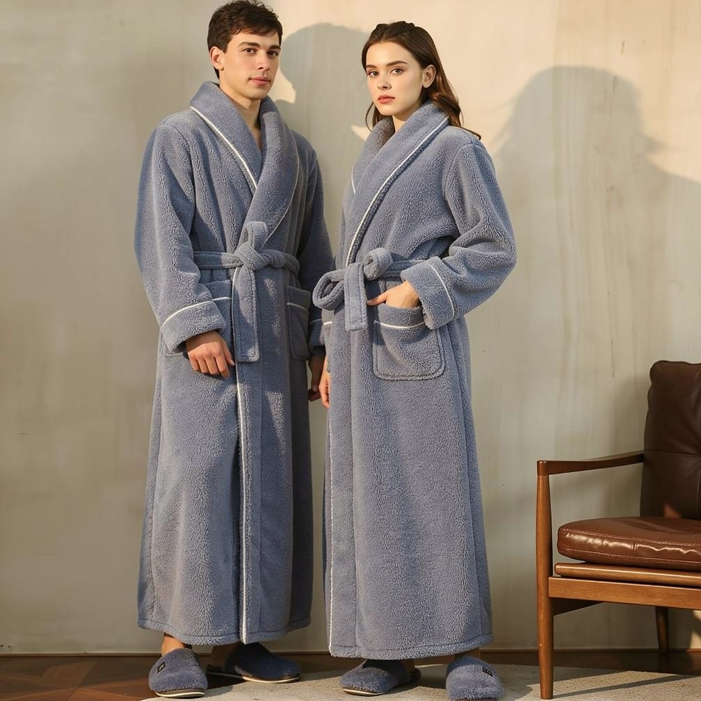 Bademantel für Männer und Frauen | Fleece-Bademantel | Comfyra