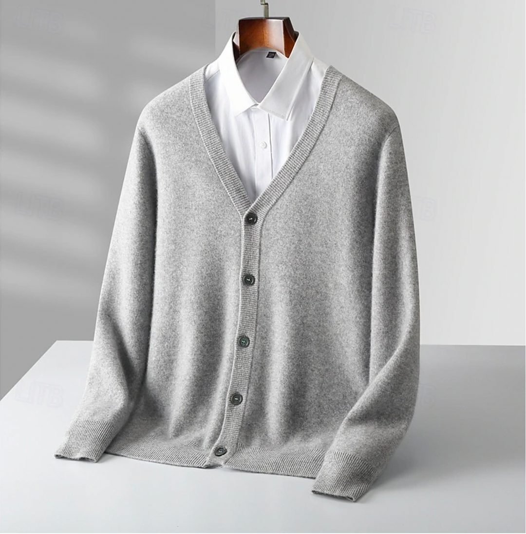 Herren Button-Up Cardigan mit klassischem V-Ausschnitt – Bequeme Passform