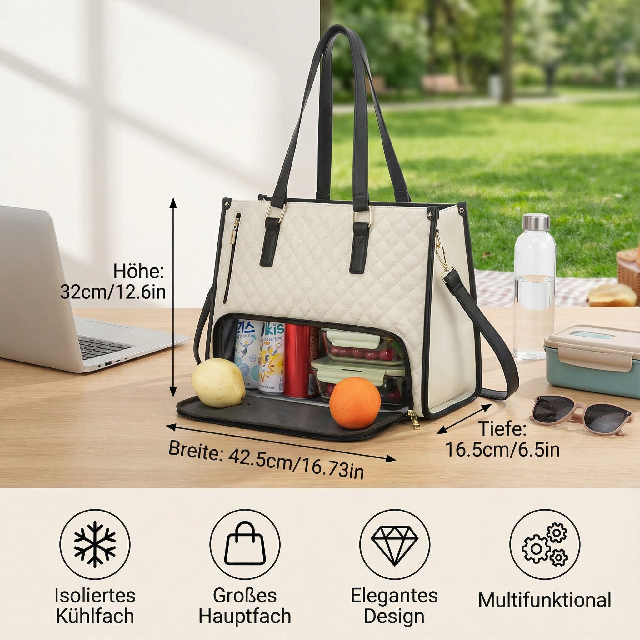 Handtasche mit Kühlfach für Frauen | Umhängetasche mit Kühlfunktion | FreshLuxe