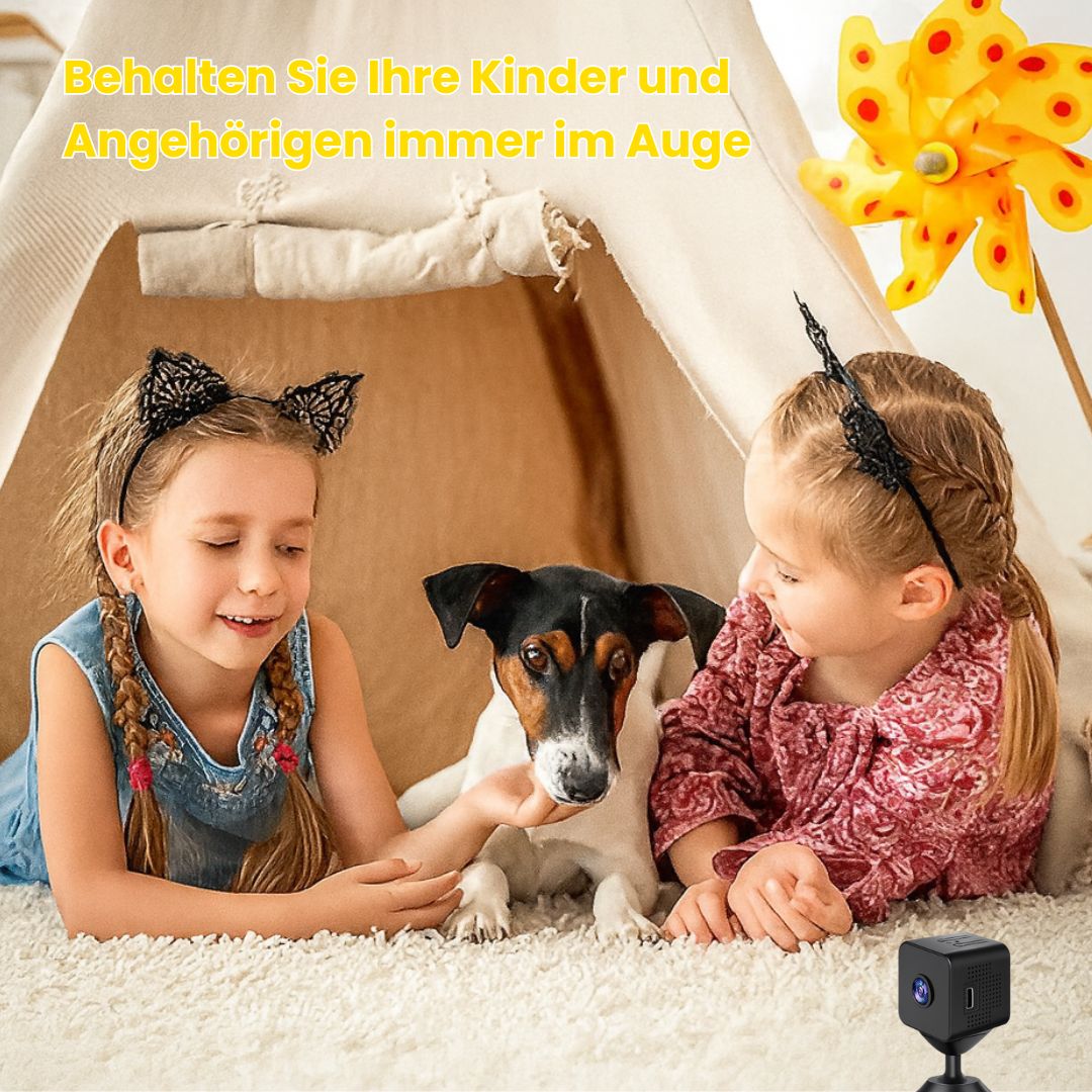 WLAN Überwachungskamera für den Außen- und Innenbereich | Kabellose Mini-Kamera mit Live-Streaming auf Mobilgeräten | SafeView