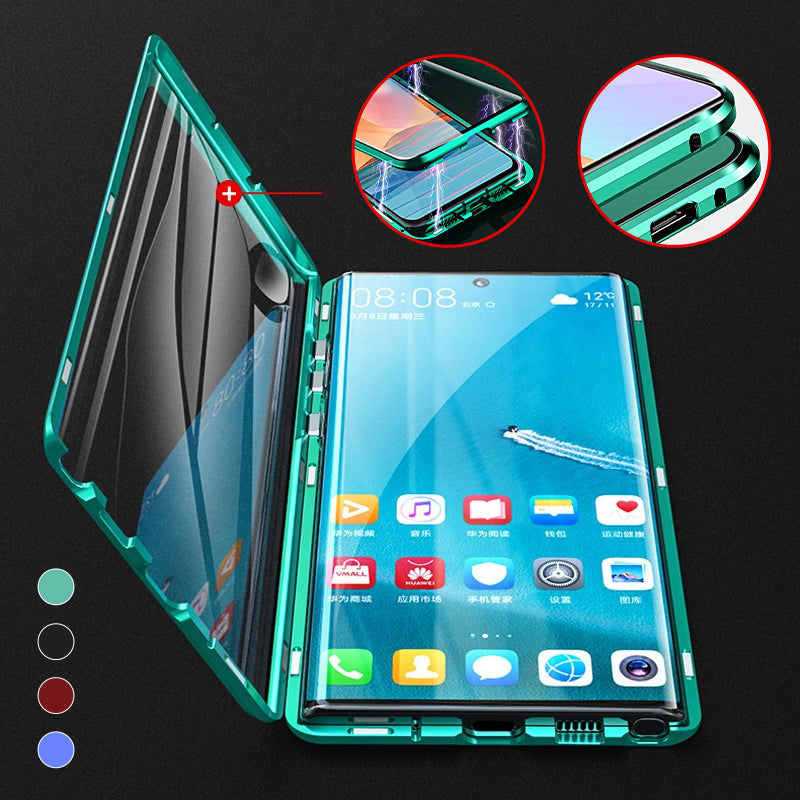 Magnetische gehärtete Glas-Doppelseitige Handyhülle für Samsung