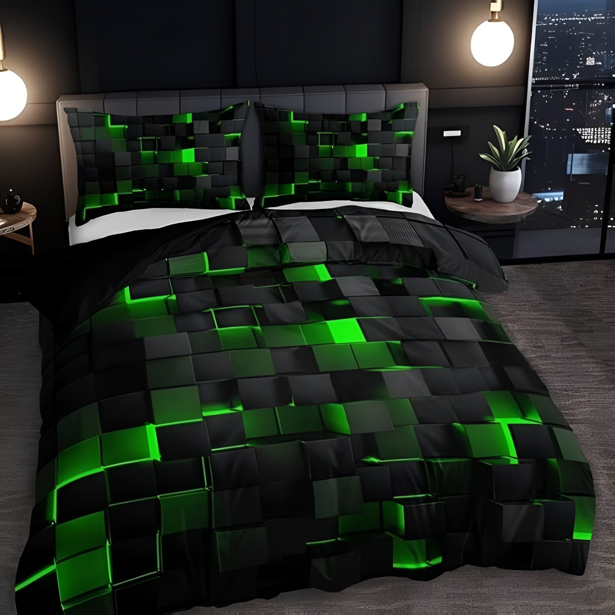 3D Bettwäsche mit Kissenbezug | Bettlaken für Gamer | Bettdeckenbezug | Neonara