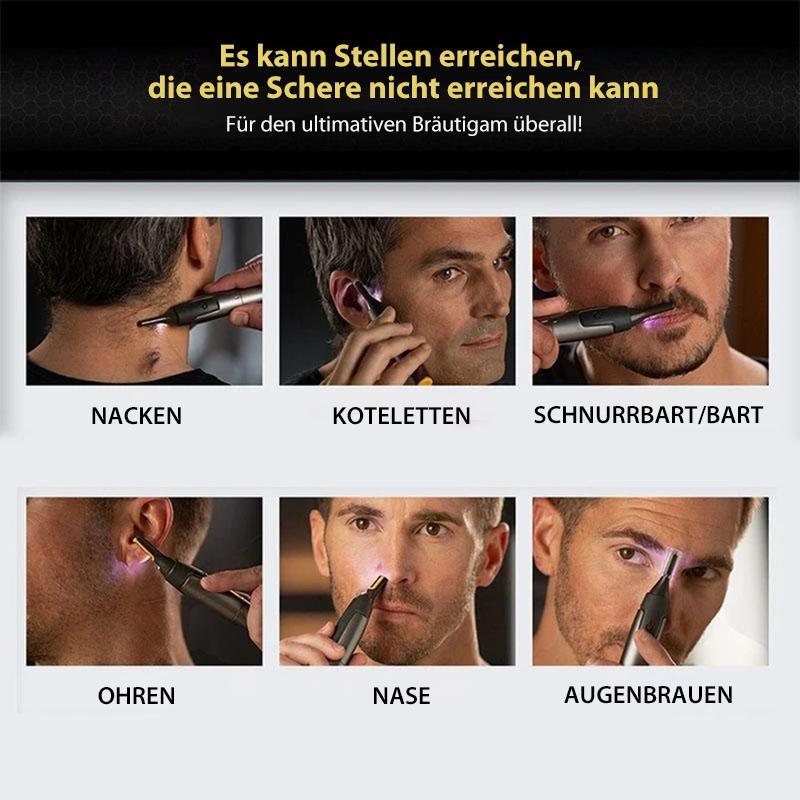 Ripob | Ultra-schlanker Präzisionstrimmer | Mikro-Oszillationsklingen | Titan-Edelstahl-Technologie | Integrierte LED-Beleuchtung | Ergonomisches Design