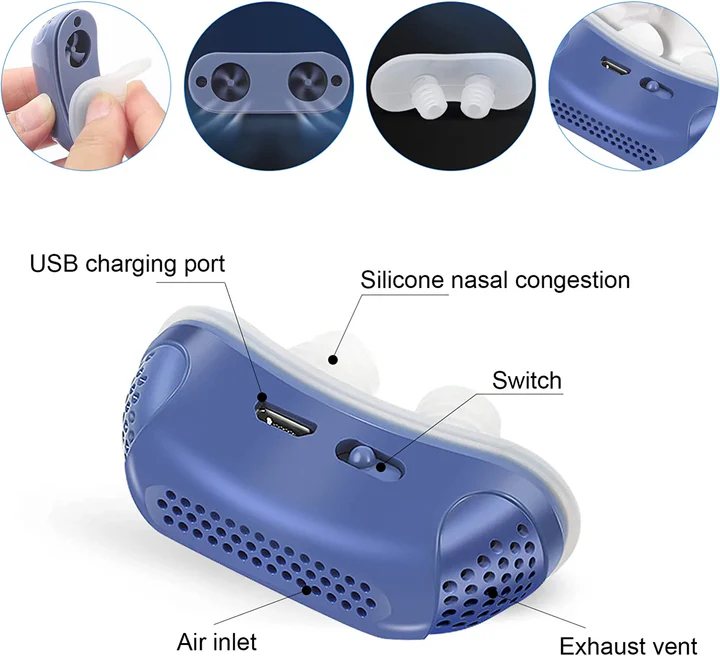 Mikro-CPAP Schlafapnoe-Gerät für Reisen & gegen Schnarchen - CPAP-Alternative