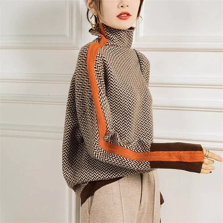 Luxe Kaschmir Rollkragenpullover für Damen – Weicher warmer Damenpullover