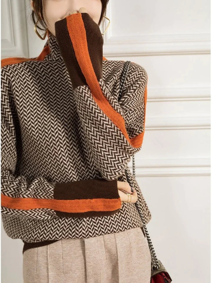 Luxe Kaschmir Rollkragenpullover für Damen – Weicher warmer Damenpullover