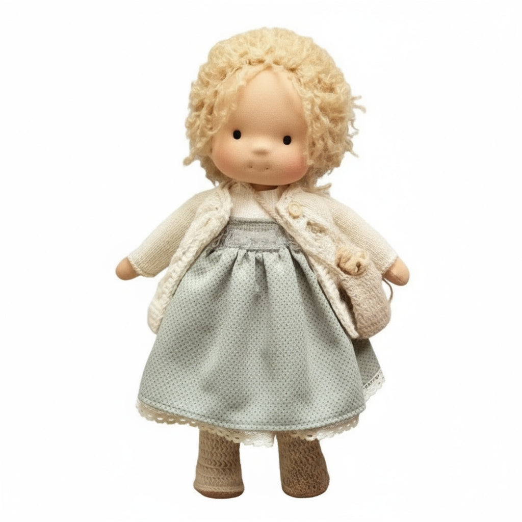 Elora Handgemachte Waldorfpuppe – Natur Baumwoll Kuschelpuppe für kreatives Spiel