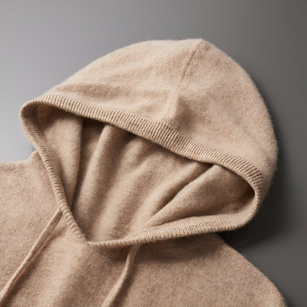 Herren Merino Woll Strick Hoodie Pullover