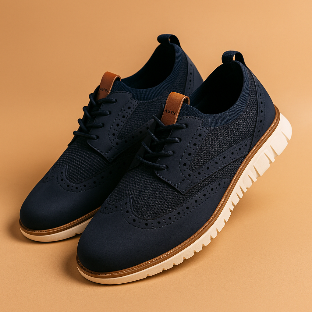 Herren Atmungsaktive Brogue Schnürschuhe – Klassischer Stil mit Modernem Komfort