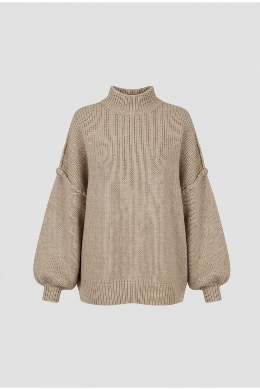 Oversized Strickpullover für Damen mit Ballonärmeln