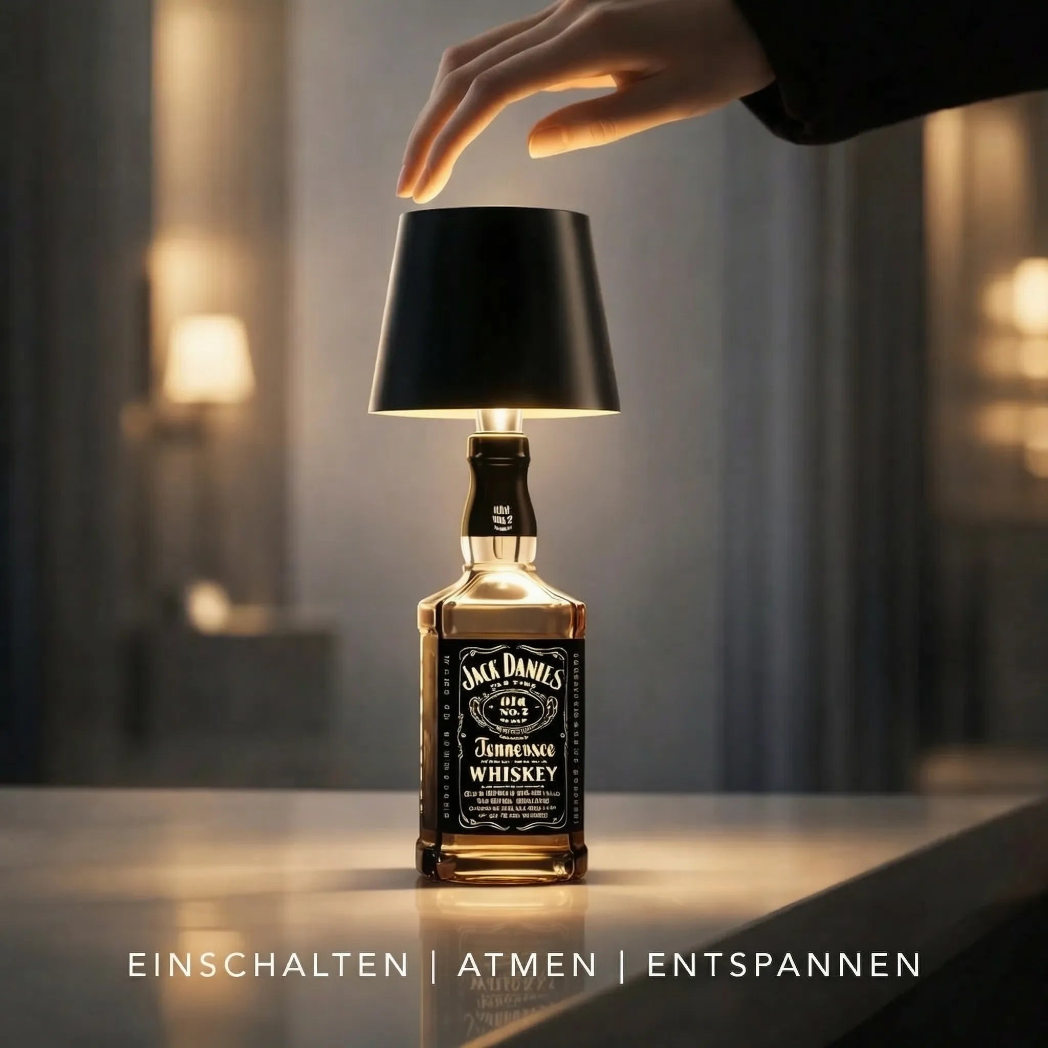Flaschenlicht | Flasche als Tischlampe | Wiederaufladbare Tischleuchte | Flaschenverschluss | LumiBottle