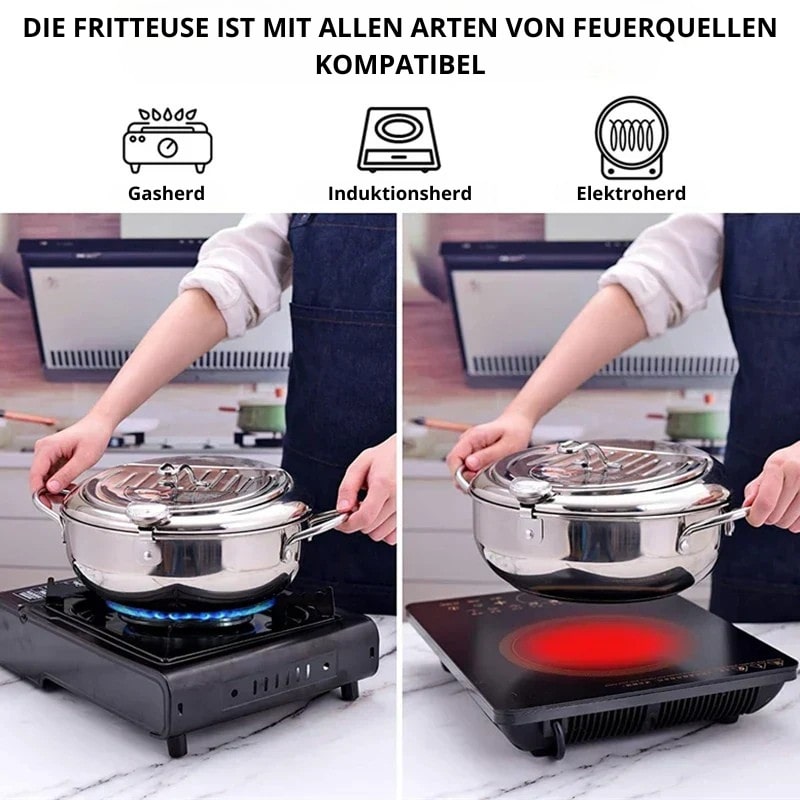Fritteuse | Edelstahlpfanne mit Thermometer | FryMaster