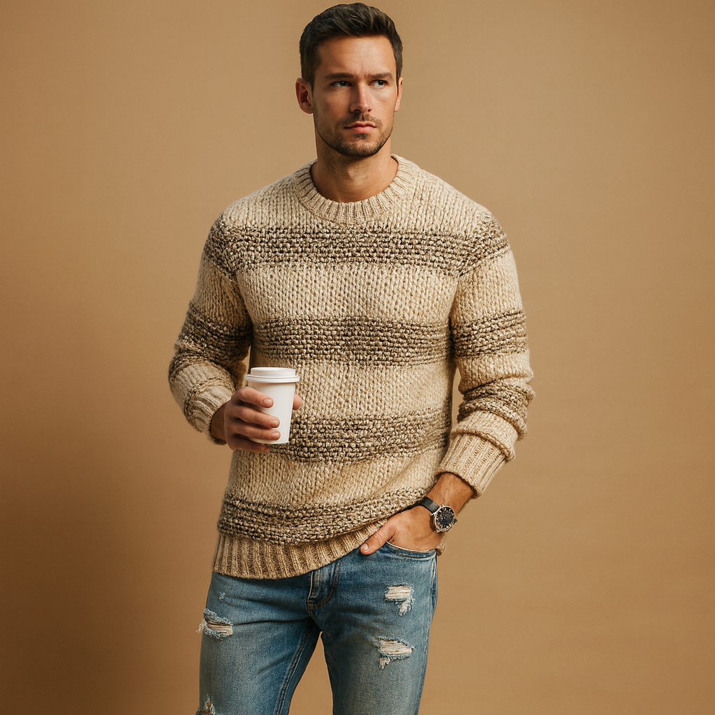Herren Fair Isle Pullover – Strickpullover im nordischen Winterstil