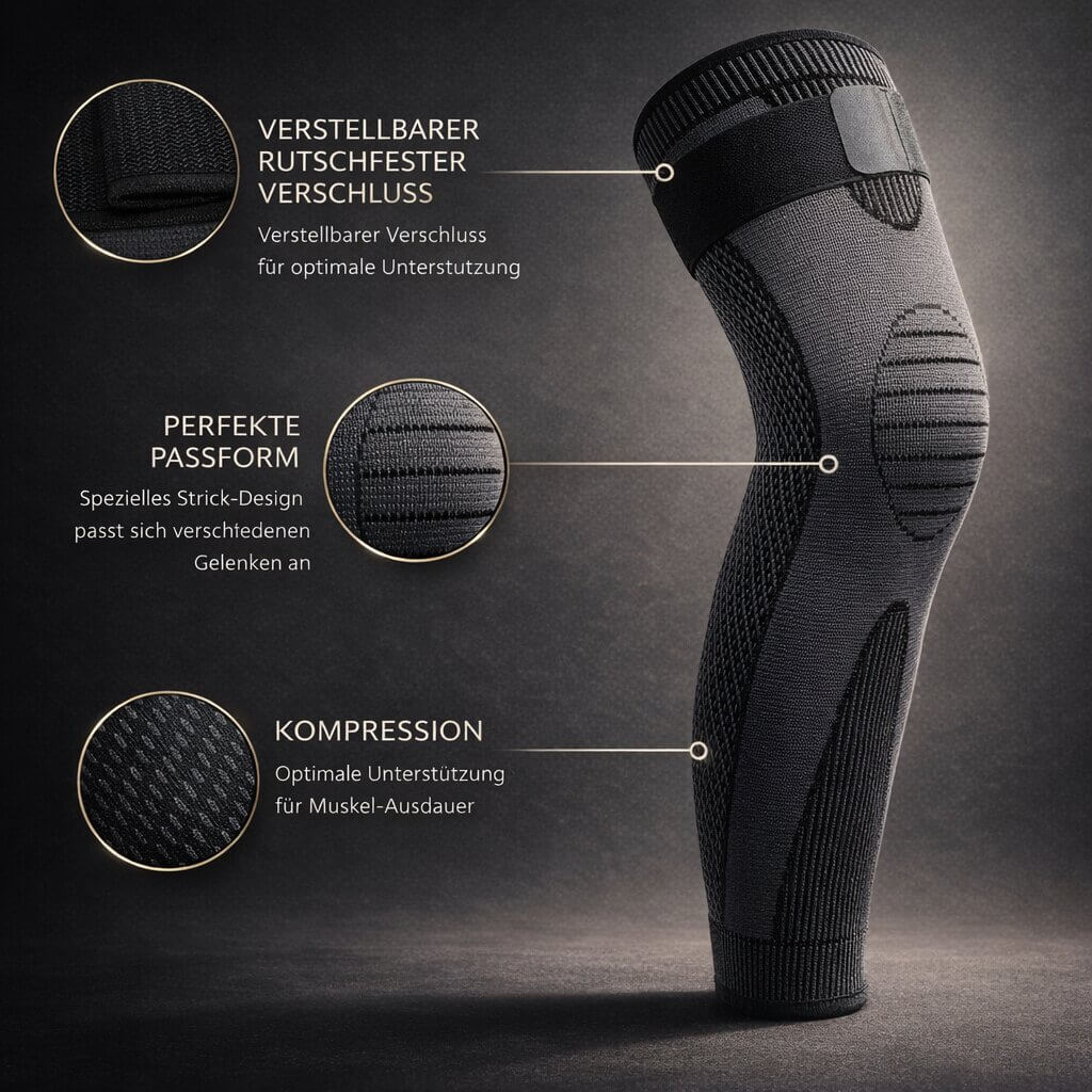 Kniebandage mit Kompression | Kniesupport für Sport, Training oder Arbeit | Flexurion