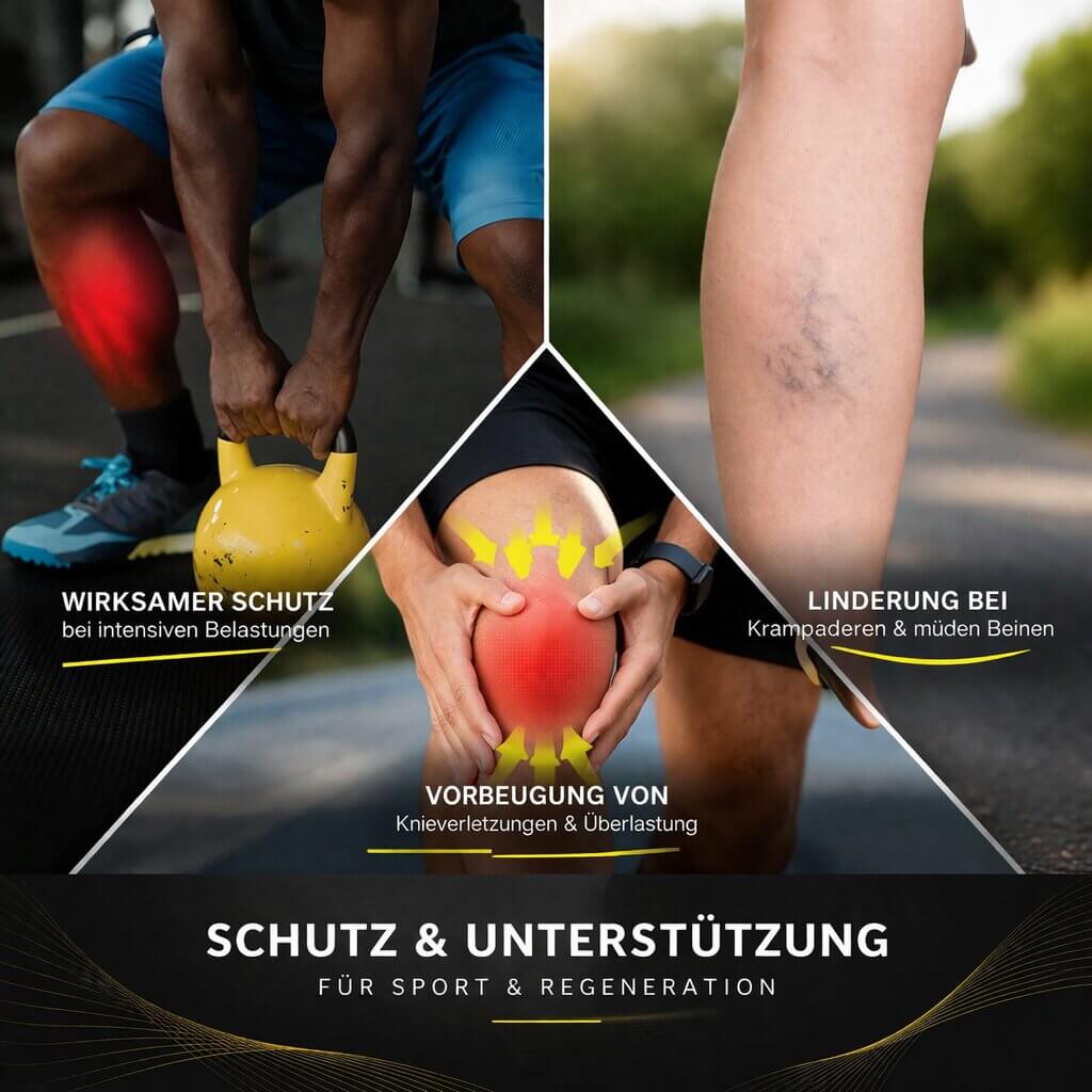 Kniebandage mit Kompression | Kniesupport für Sport, Training oder Arbeit | Flexurion