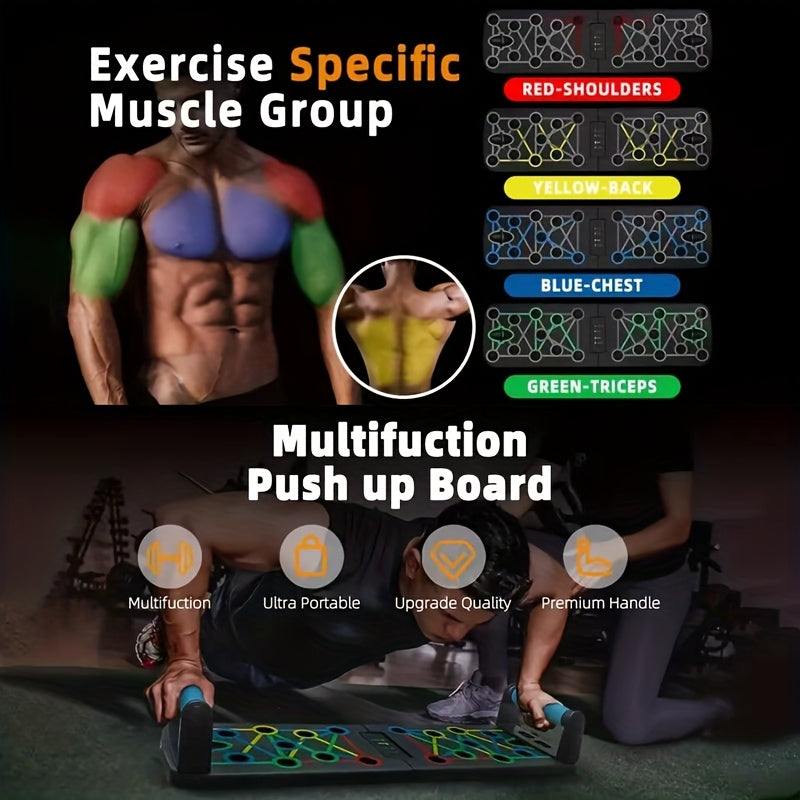 Heimkrafttrainingsset mit Liegestützgriffen | Liegestützbrett mit Widerstandsbändern | KraftBoard