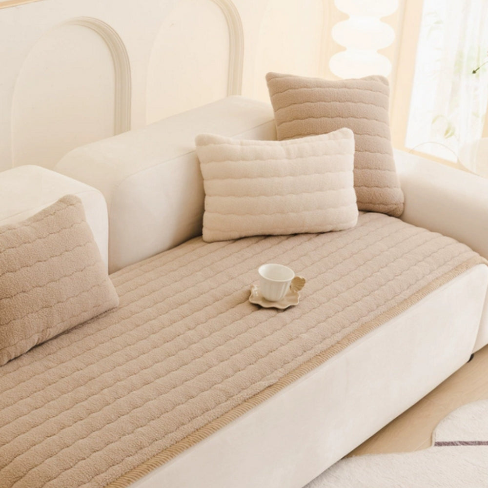 Plüsch Sofaüberwurf | Überwurf für Sofa | Sofa Decke | Sofina