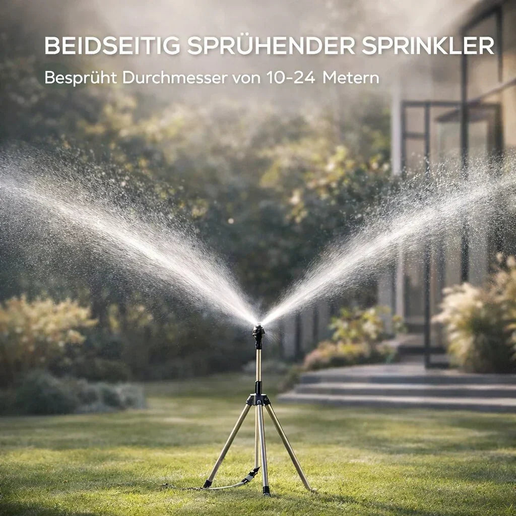 Rasensprenger mit Stativ | 360° Sprinkler | Garten Sprühgerät | AquaVento
