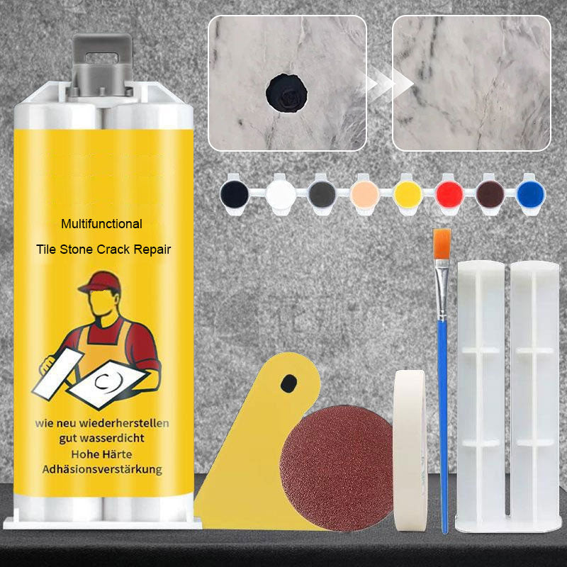 LuxuraFix Fliesen- und Steinreparaturset | Hochwertiges Set für mühelose Reparatur von Fliesen und Stein