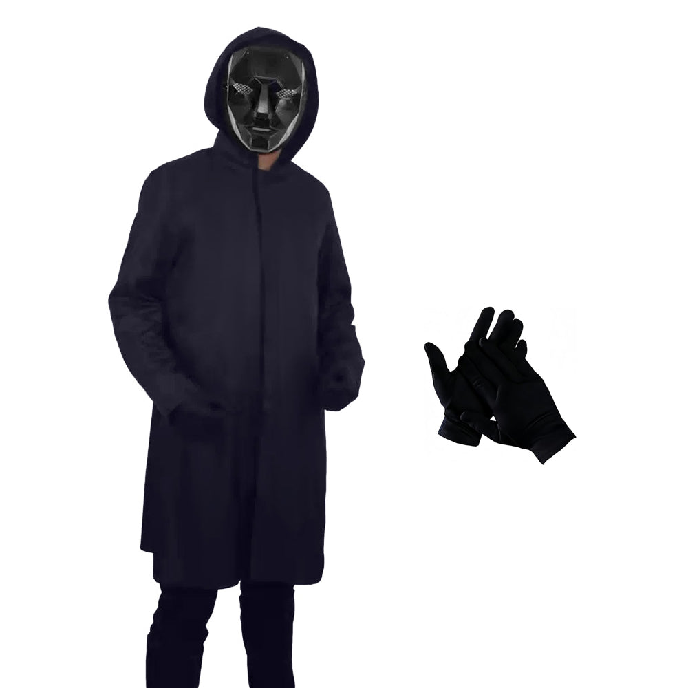 Schwarzes Kapuzenkostüm Unisex Outfit