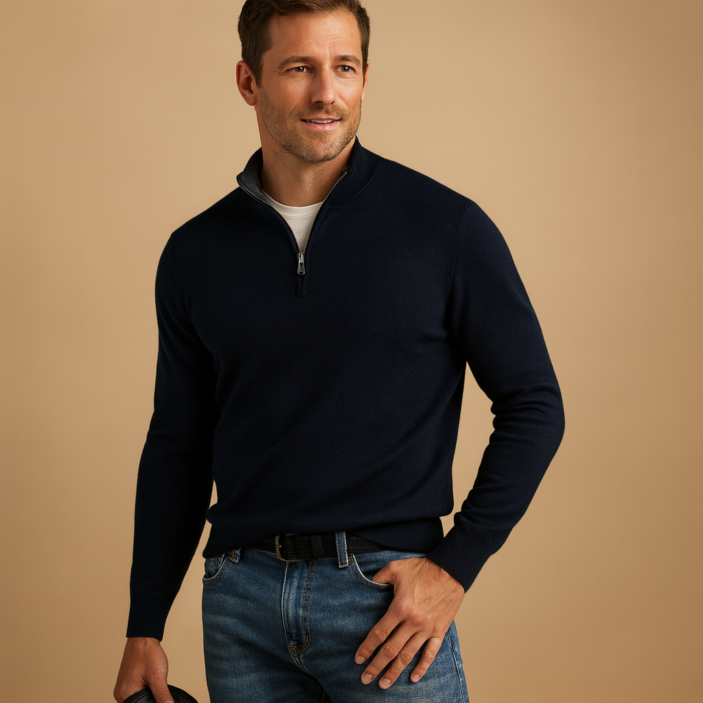 Herren Zip-Cardigan für täglichen Komfort und smartes Layering