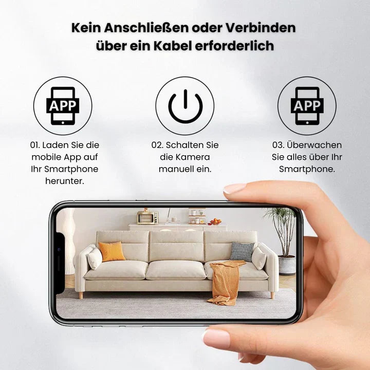 Wi-Fi Überwachungskamera | Mini HD Kamera | Drahtlose Sicherheitskamera | Clariox