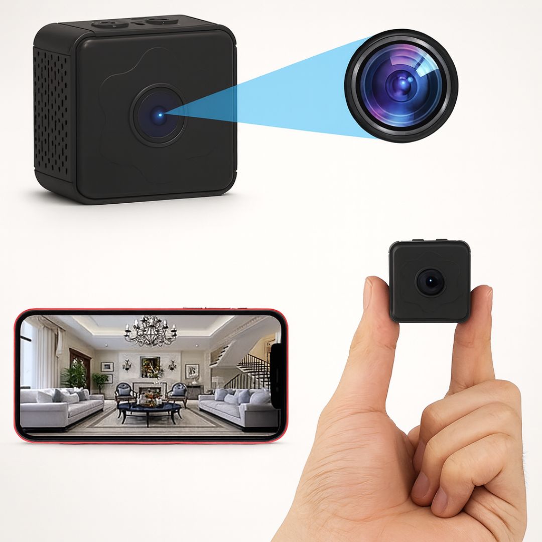Überwachungskamera für Innen- & Außenbereich | Mini-Wi-Fi-Kamera mit Live-Übertragung auf das Telefon | Kabellos & Kompakt | MiniGuardian