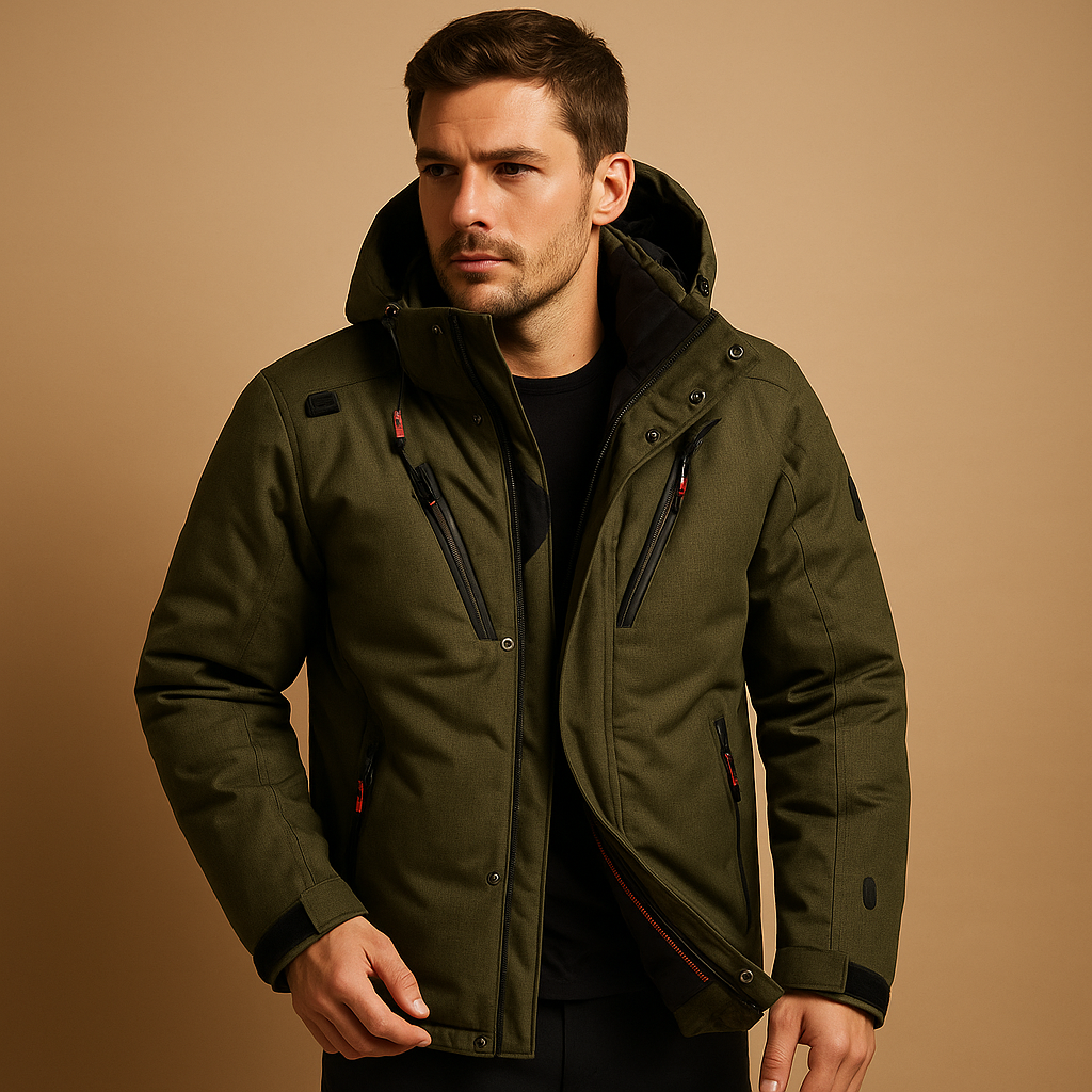 Herren Daunenparka mit Kapuze – Warm und Winddicht